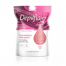Горячий воск Depilflax 1000гр (пленочный в гранулах) роза