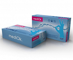 Перчатки Mediok нитрил 100шт S Ocean голубые
