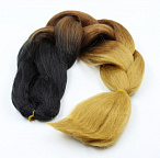 Канекалон 3-цветный 100гр 130см C14 черно коричнево русый Канекалон 3-цветный 100гр 130см C14 черно коричнево русый