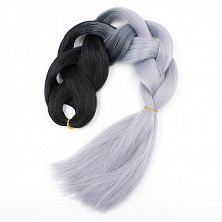 Канекалон 2-цветный 100гр 130см B37 черно сиренево серый