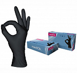 Перчатки Mediok нитрил 100шт S Black+ черные