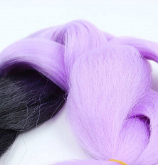 Канекалон 2-цветный 100гр 130см B27 черно сиреневый