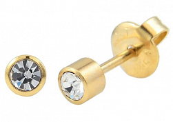 Серьги завальцованные средние R214 черный бриллиант Серьги завальцованные средние R214 черный бриллиант