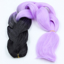 Канекалон 2-цветный 100гр 130см B27 черно сиреневый