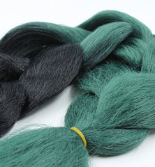 Канекалон 2-цветный 100гр 130см B18 черно темнозеленый