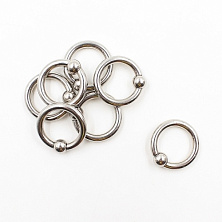 Кольцо с шариком толстое