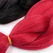 Канекалон 2-цветный 100гр 130см B01 черно красный