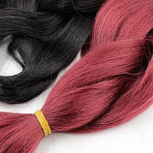 Канекалон 2-цветный 100гр 130см B08 черно бордовый