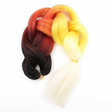 Канекалон 4-цветный 100гр 130см D01 черно красно желто белый