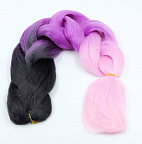 Канекалон 3-цветный 100гр 130см C05 черно лилово розовый Канекалон 3-цветный 100гр 130см C05 черно лилово розовый