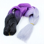 Канекалон 3-цветный 100гр 130см C21 черно сиренево пепельный Канекалон 3-цветный 100гр 130см C21 черно сиренево пепельный