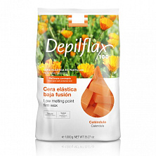 Горячий воск Depilflax 1000гр (пленочный в брикетах) календула