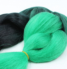 Канекалон 2-цветный 100гр 130см B15 черно зеленый