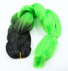 Канекалон 2-цветный 100гр 130см B17 черно зеленый неон Канекалон 2-цветный 100гр 130см B17 черно зеленый неон