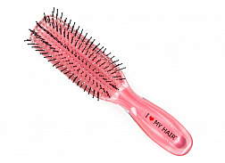 Щетка I LOVE MY HAIR 1801 Русалочка розовая прозрачная М