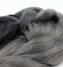 Канекалон 2-цветный 100гр 130см B35 черно темно серый