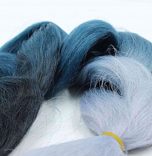 Канекалон 3-цветный 100гр 130см C19 черно темносиний пепельный