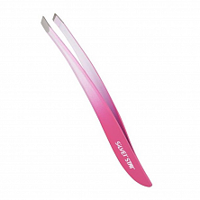 Пинцет Silver Star АТ-9962 PINK WHITE косой розово-белый