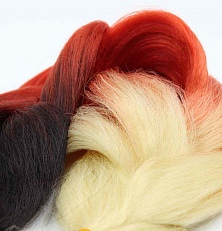 Канекалон 3-цветный 100гр 130см C16 черно коралловый блондин