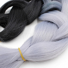 Канекалон 2-цветный 100гр 130см B37 черно сиренево серый