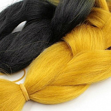 Канекалон 2-цветный 100гр 130см B10 черно золотистый