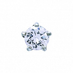 Серьги с цирконом R100 средние (золото)