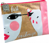 Косметичка Dewal Beauty BG-1 Модница золотистая 22х16,5х1,5см