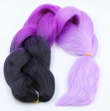 Канекалон 3-цветный 100гр 130см C13 черно лилово сиреневый