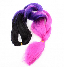 Канекалон 3-цветный 100гр 130см C12 черно фиолетово малиновый