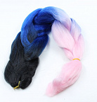 Канекалон 3-цветный 100гр 130см C04 черно сине розовый Канекалон 3-цветный 100гр 130см C04 черно сине розовый