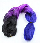 Канекалон 3-цветный 100гр 130см C10 черно лилово фиолетовый Канекалон 3-цветный 100гр 130см C10 черно лилово фиолетовый