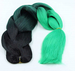 Канекалон 3-цветный 100гр 130см C07 черно зелено изумрудный Канекалон 3-цветный 100гр 130см C07 черно зелено изумрудный