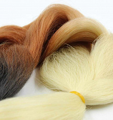 Канекалон 3-цветный 100гр 130см C15 черно коричнево блондин