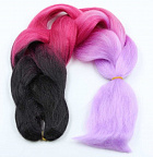 Канекалон 3-цветный 100гр 130см C22 черно малиново сиреневый Канекалон 3-цветный 100гр 130см C22 черно малиново сиреневый