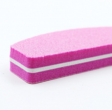 Пилка-шлифовка полукруглая розовая мини