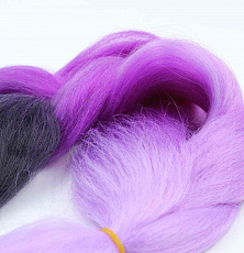 Канекалон 3-цветный 100гр 130см C13 черно лилово сиреневый