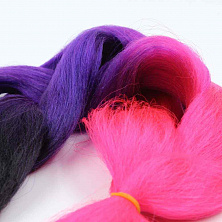 Канекалон 3-цветный 100гр 130см C11 черно фиолетово розовый